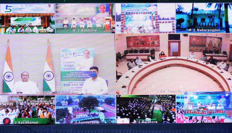 CM Naveen Patnaik while dedicating 142 Govt High Schools under 5T initiative