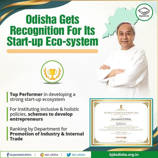 Odisha gets recognition for its Start-up Eco-system