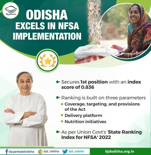 Odisha excels in NFSA implementation