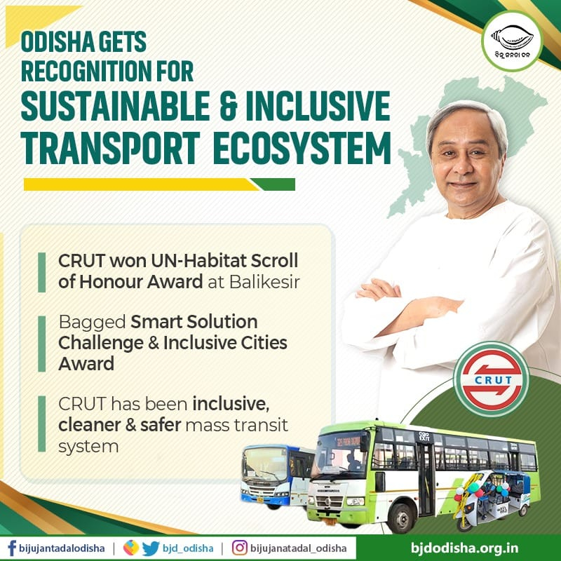 Odisha Gets Recognition For Sustainable & Inclusive Transport Ecosystem