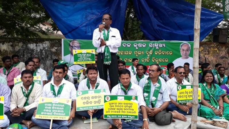 BJD dharna for MSP hike in State